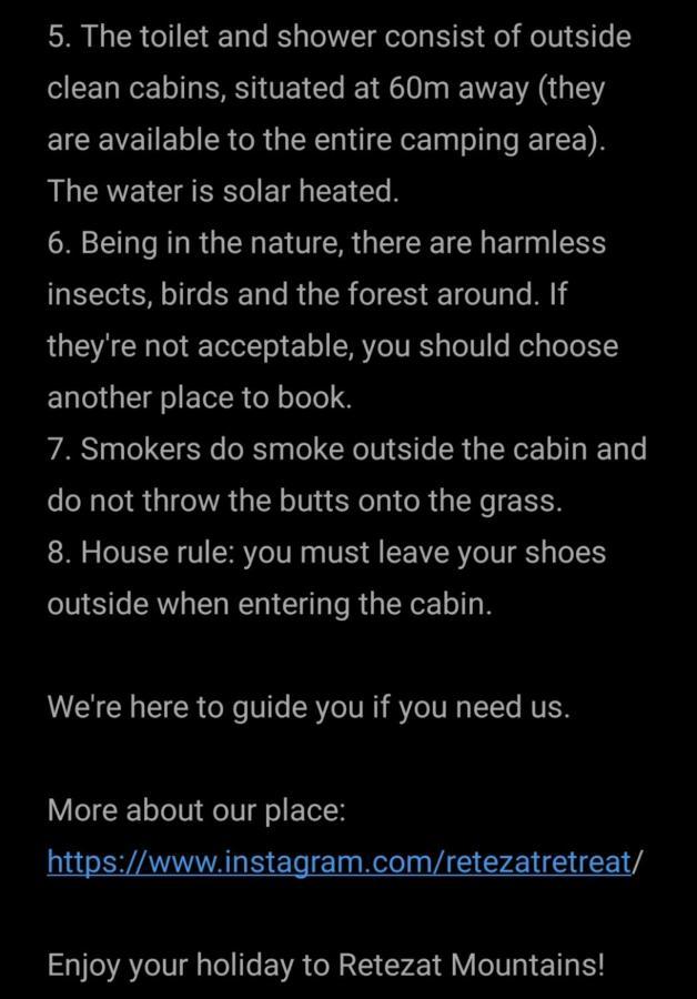 Retezat Retreat - Wood Cabin Clopotiva エクステリア 写真